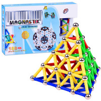 Jucărie de construcție magnetică - 188 piese - Inlea4Fun MAGNASTIX ZA0082 