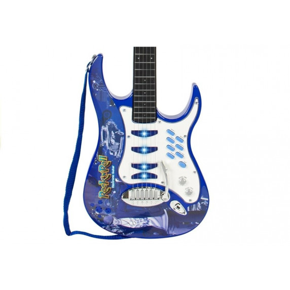 Set chitară cu microfon și amplificator - Inlea4Fun ROCK 'N ROLL - albastru