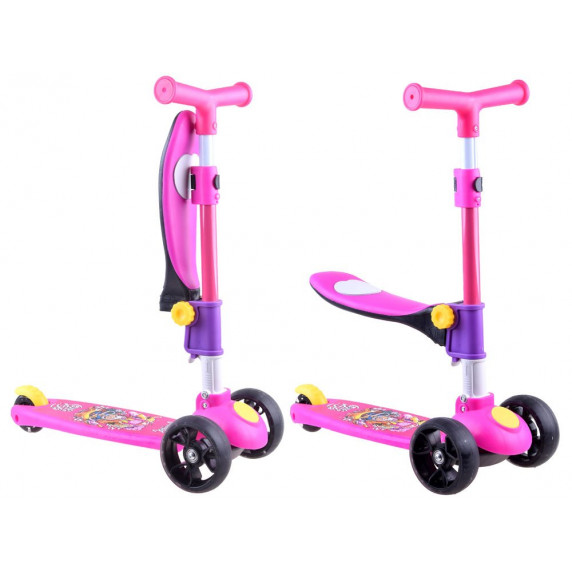 Trotinetă pentru copii / vehicul acționat cu picioarele 2in1 Inlea4Fun - roz