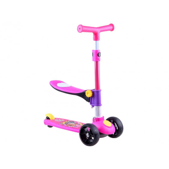 Trotinetă pentru copii / vehicul acționat cu picioarele 2in1 Inlea4Fun - roz