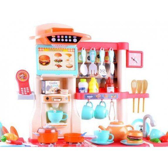 Bucătărie pentru copii din plastic - Inlea4Fun SIMULATION KITCHEN - roșu