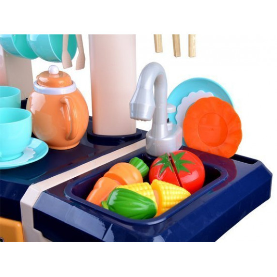 Bucătărie pentru copii din plastic - Inlea4Fun SIMULATION KITCHEN - albastru
