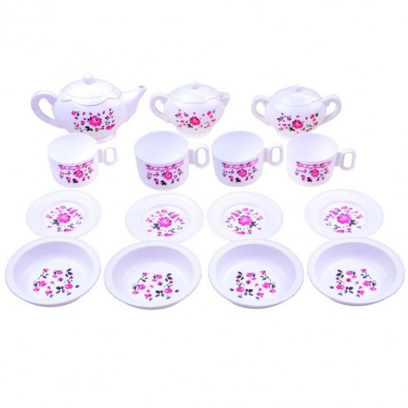 Set de ceai pentru copii cu 18 accesorii - Inlea4Fun - alb/roz