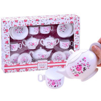 Set de ceai pentru copii cu 18 accesorii - Inlea4Fun - alb/roz 