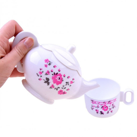 Set de ceai pentru copii cu 18 accesorii - Inlea4Fun - alb/roz