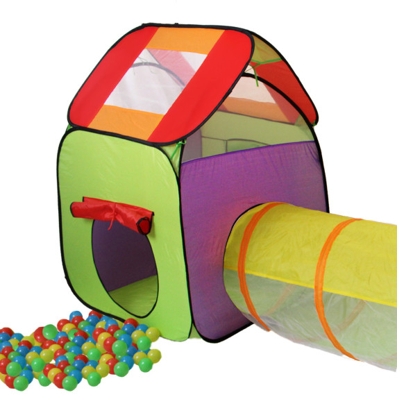 Cort de joacă pentru copii cu tunel - KIDUKU KZ-002 - verde
