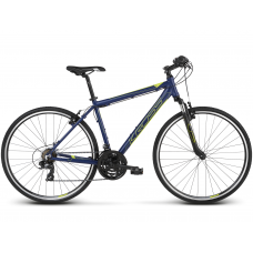 Bicicletă bărbați - KROSS Evado 1.0 21" L 2022 - albastru închis/lime mat 