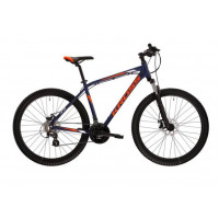Bicicletă de munte bărbați - KROSS MTB HEXAGON 3.0 L 21" 2022 - albastru închis mat/portocaliu/alb 