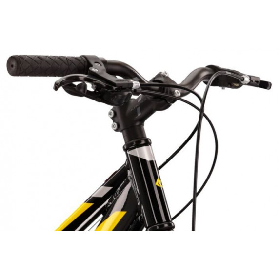 Bicicletă pentru copii - HEXAGON Jr. 1.0 12 "2022 KROSS - negru lucios / argintiu / galben