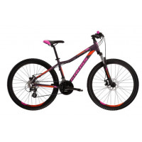 Bicicletă de munte pentru femei -  LEA 3.0 19" M 2022 KROSS MTB WOMAN - violet mat/ roz/portocaliu 