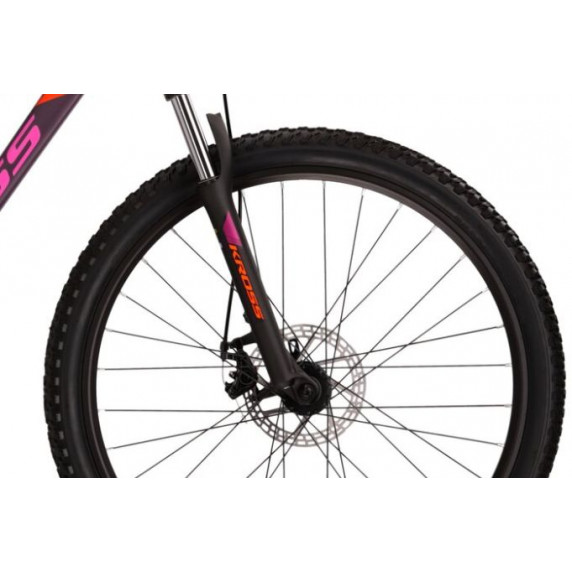Bicicletă de munte pentru femei - LEA 3.0 S 17" 2022 KROSS MTB WOMAN - violet mat/roz/portocaliu
