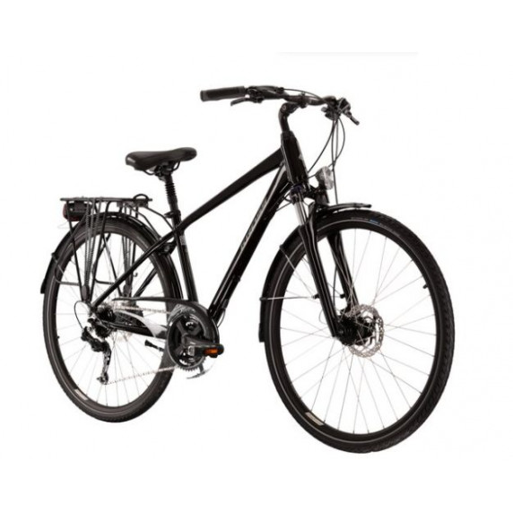 Bicicletă bărbați - KROSS Trekking Trans 5.0 L 21" 2022 - negru lucios/gri