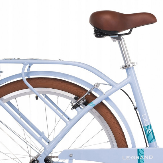 Bicicletă oraș pentru femei - LE GRAND Utility Lille 3 17" M 2022 - albastru lucios/verde celadon deschis