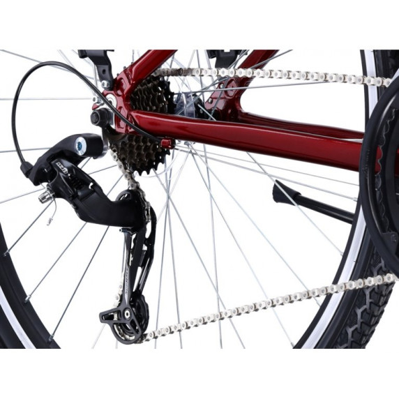 Bicicletă femei - KROSS Trekking Trans 1.0 DL 19" 2022  - roșu lucios/negru