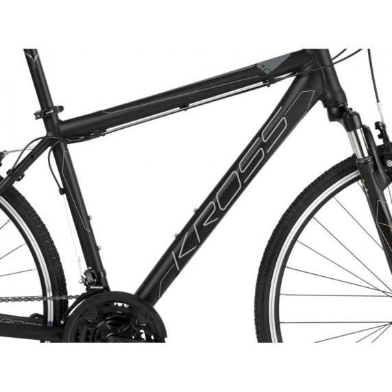 Bicicletă pentru bărbați KROSS Cross Evado 1.0 21" L 2022 - negru mat / gri grafit
