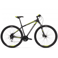 Bicicletă de munte bărbați - KROSS MTB HEXAGON 5.0 M 19" 2022 - negru lucios/lime/gri 