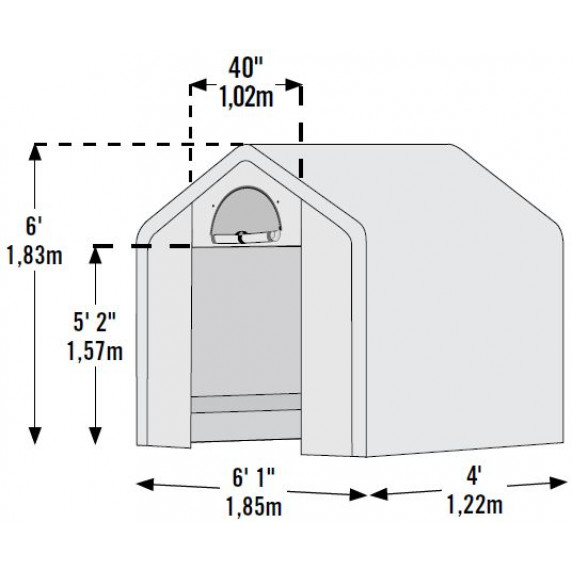 Seră cu prelată 1,8 x 1,2 m - 25 mm Shelterlogic