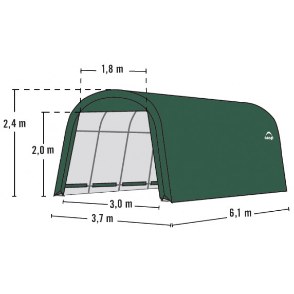 Garaj auto tip cort - 3,7 x 6,1 m - SHELTERLOGIC 62760EU