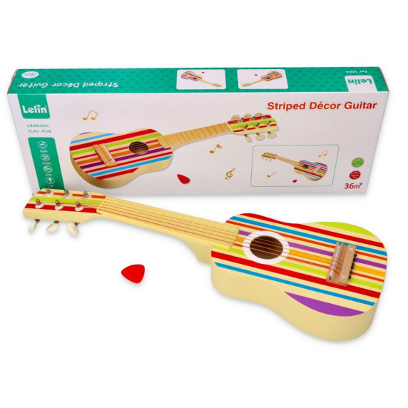 Chitară de jucărie din lemn cu 6 corzi - LELIN
