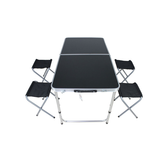 Masă camping pliabilă cu 4 scaune - Linder Exclusiv MC330889 - negru