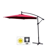 Umbrelă soare - 300 cm - roșu închis - Aga EXCLUSIV LED 