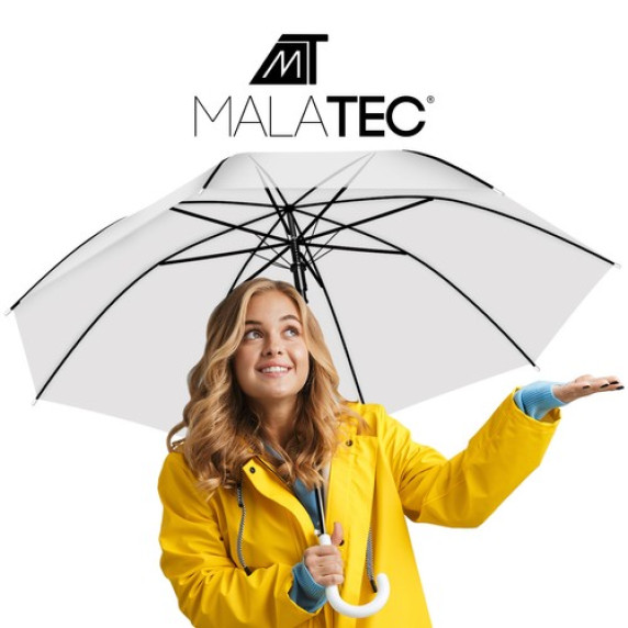Umbrelă 93 cm MALATEC - Alb transparent