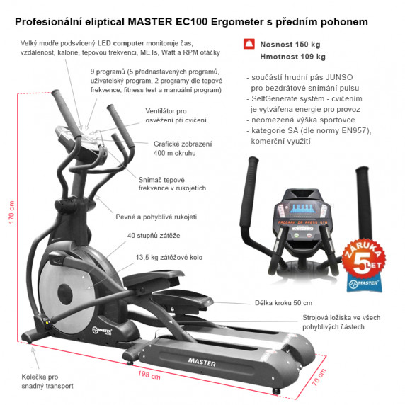 Aparat eliptic - MASTER EC100 Ergometer