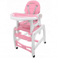 Scaun de masă bebe 3 în 1 -  ECOTOYS - roz Preview