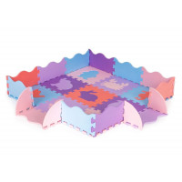 Covoraș din spumă, puzzle - 25 elemente - iPLAY - violet/roz 