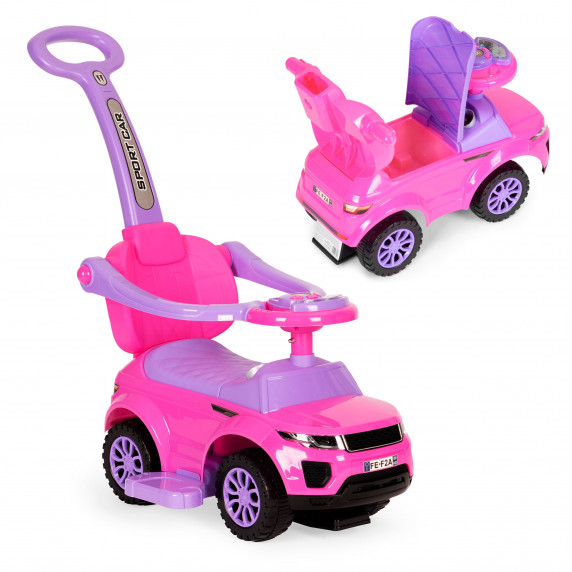 Mașină acționată cu picioarele - roz - Inlea4Fun SUPERCAR WALKER