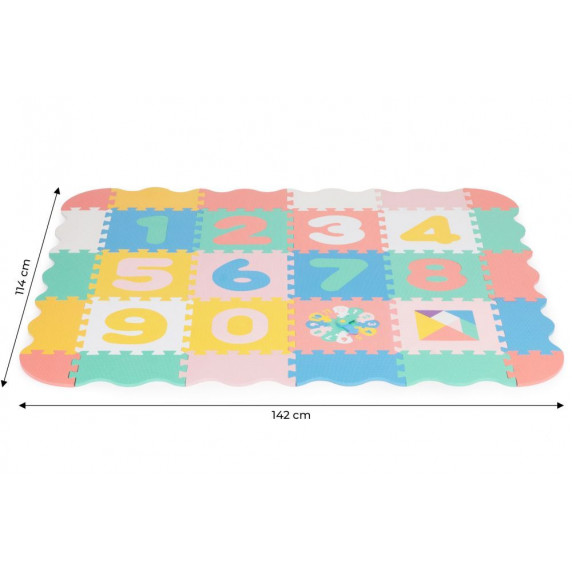 Covoraș din spumă, puzzle - 36 elemente - iPLAY - pastel colorat