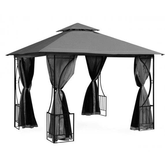 Pavilion grădină cu plasă de tânțari - 3x3 m - ModernHome - gri