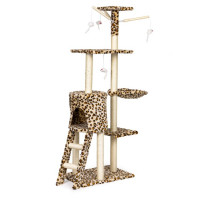 Stâlp de zgâriat pentru pisici 138 cm - MODERN HOME XL - Imprimeu leopard 
