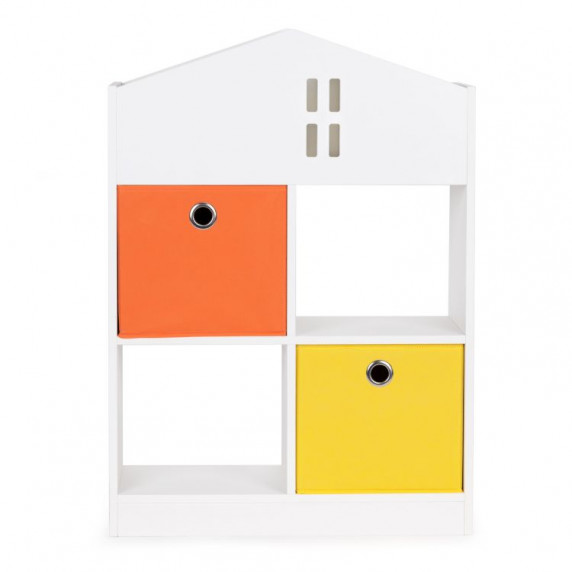 Raft pentru depozitare jucării ECOTOYS - alb/portocaliu/galben