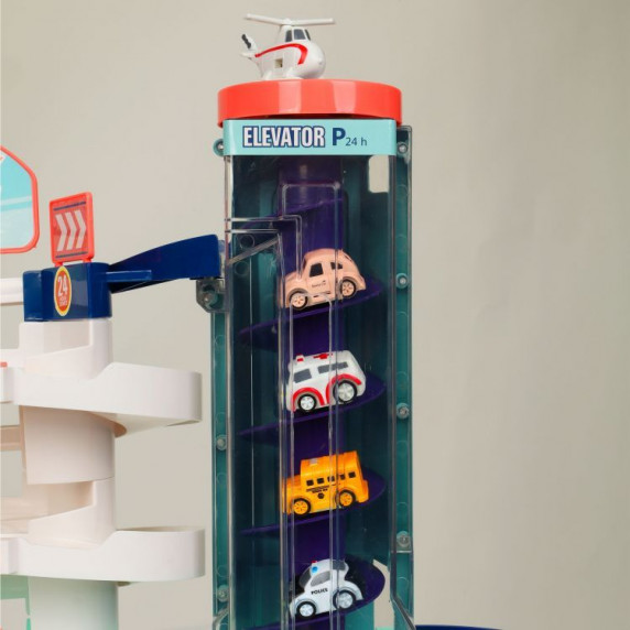 Parcare auto de jucărie cu lift și mașinuțe - ECO TOYS