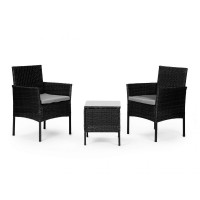 Set masă de grădină cu 2 scaune - CORFU XS-RTS023 - negru 