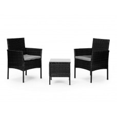 Set masă de grădină cu 2 scaune - CORFU XS-RTS023 - negru Preview