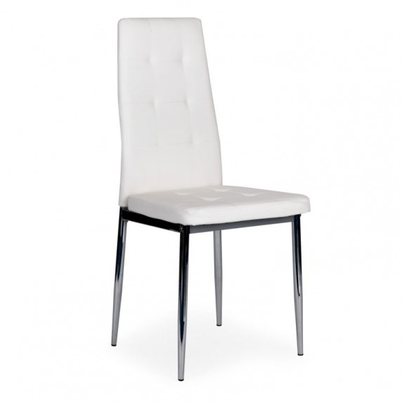 Set scaune cu picioare metalice - 4 bucăți - alb