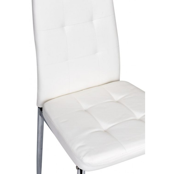 Set scaune cu picioare metalice - 4 bucăți - alb