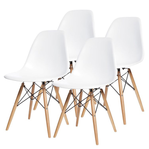 Set scaune - 4 bucăți - alb - ModernHome
