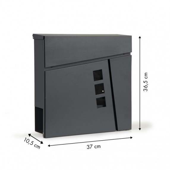 Cutie poștală - MODERN HOME Slanted Cube - gri