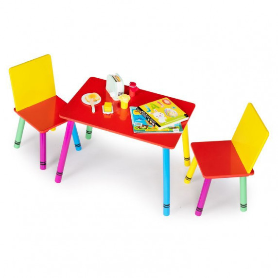 Masă pentru copii cu 2 scaune - ECO TOYS - colorat