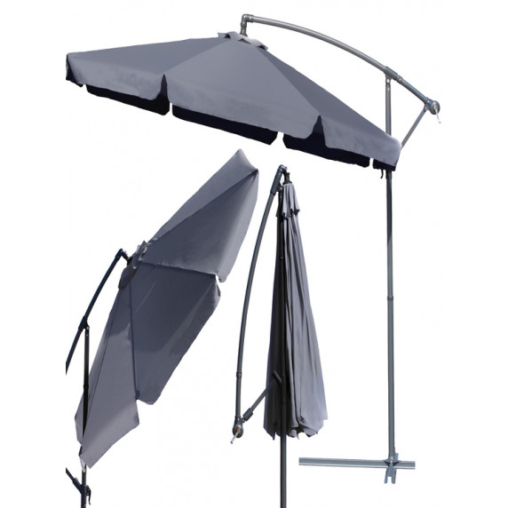 Umbrelă soare 350 cm - gri - MALTEC 
