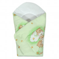 Păturică bebe tip plic - NEW BABY - ursuleț - verde 