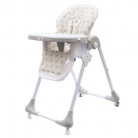 Scaun de masă bebe - NEW BABY Gray Star - alb/bej, steluțe 