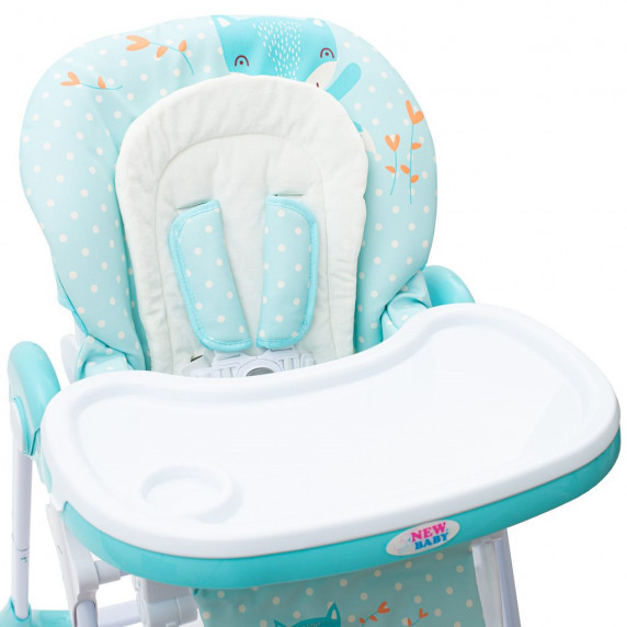 Scaun de masă bebe - NEW BABY Minty Fox - mentă