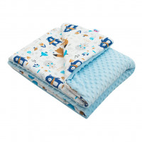 Pătură pentru copii - Minky 102x80 cm - NEW BABY - ursuleț albastru 
