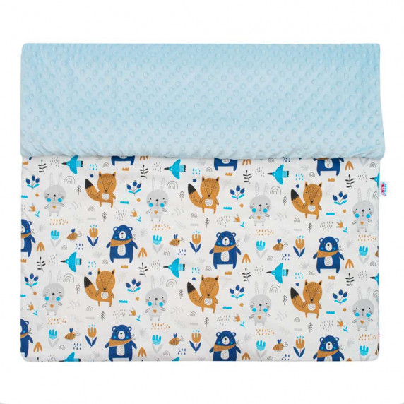 Pătură pentru copii - Minky 102x80 cm - NEW BABY - ursuleț albastru