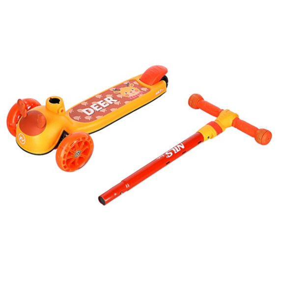Trotinetă pentru copii cu roți LED - portocaliu - NILS Fun HLB16 Deer