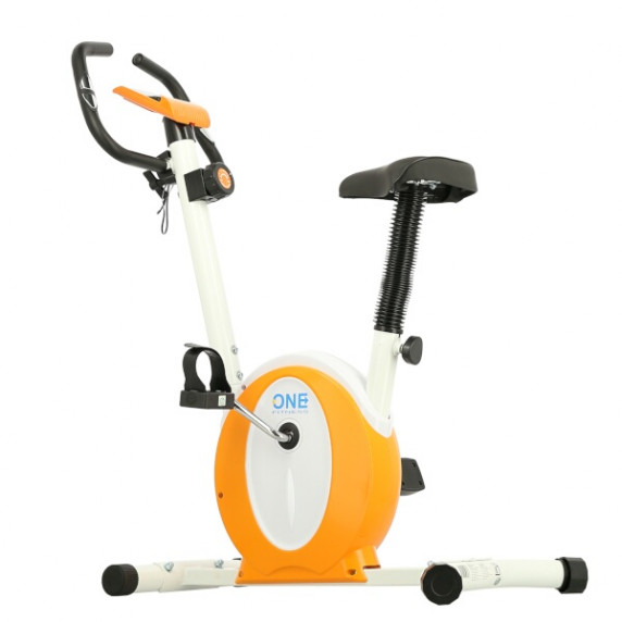 Bicicletă de exerciții magnetică - ONE Fitness M8410 - alb/portocaliu